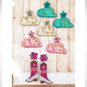 Beaded Cowboy Hat & Cowboy Boot Earrings